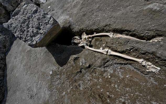 Скелет мужчины, погибшего во время извержения Везувия 2000 лет назад, обнаружили итальянские археологи (Видео)
