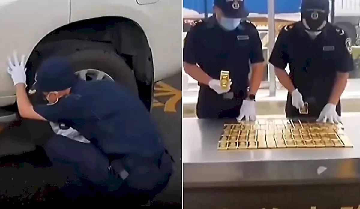 Таможенники обнаружили 72 кг золота в нише автомобиля: видео