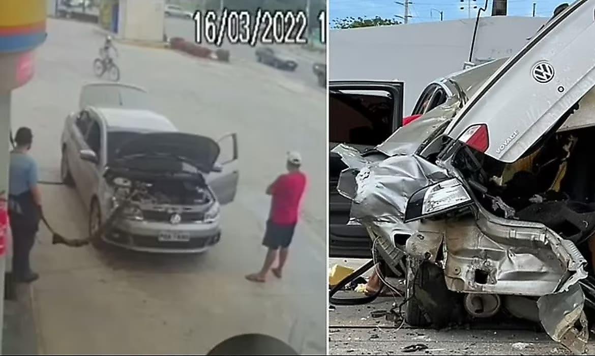 Взрыв автомобиля попал на видео на АЗС в Бразилии
