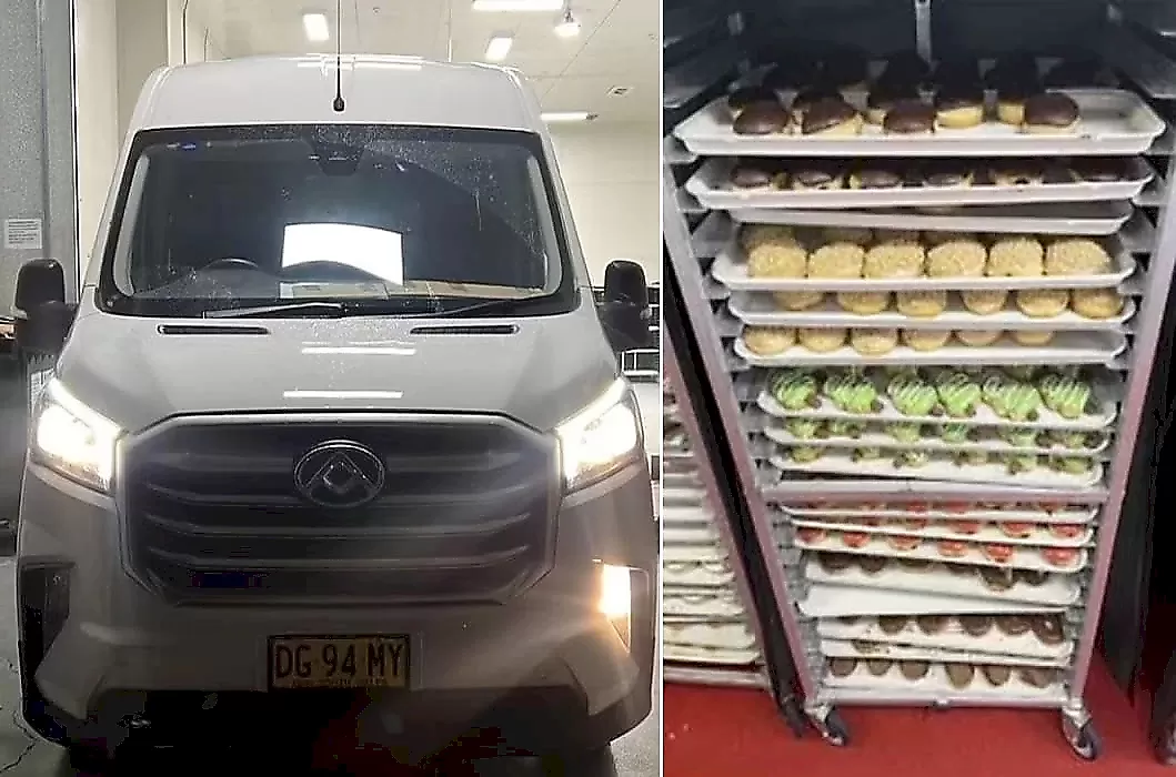 Воровка-сладкоежка угнала фургон с 10000 пончиков: видео