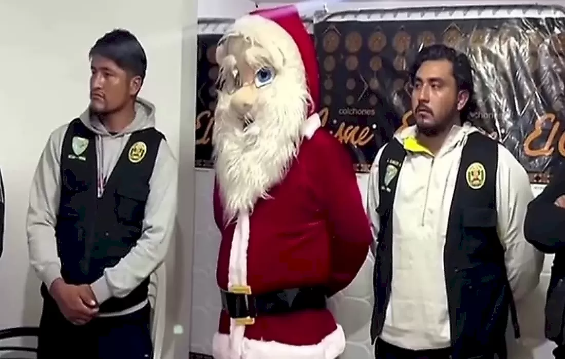 Полицейский в костюме Санта-Клауса арестовал наркодилеров: видео