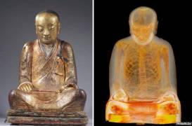 Учёные завершили исследование мумии 1000-летнего монаха, обнаруженного в позолоченной статуе Будды. (Видео) 9