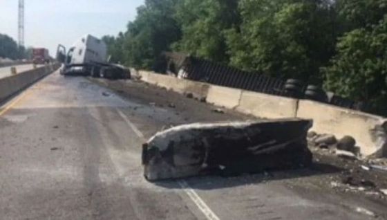 Водитель фуры, отмахиваясь от мухи, перевернул своё транспортное средство в США
