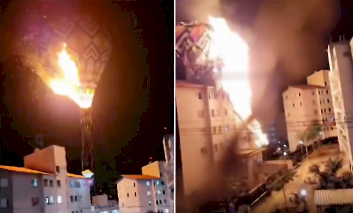 Горящий воздушный шар довёл до истерики домохозяек в Бразилии