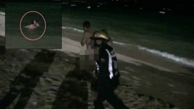 Тайские полицейские поймали британскую пару туристов прямо на месте преступления. (Видео)