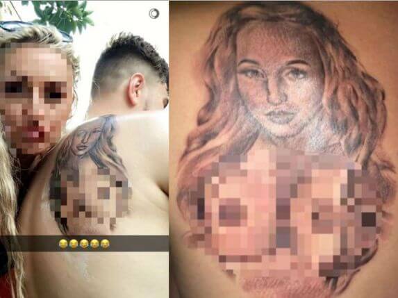 Молодой человек сделал «привлекательную» татуировку с изображением своей подруги, с которой вскоре расстался