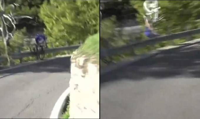 Бельгийский велогонщик стремительно покинул трассу в Италии (Видео)