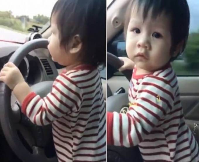 Тайский автовладелец установил рекорд, доверив управление автомобилем 10-месячной дочери. (Видео)