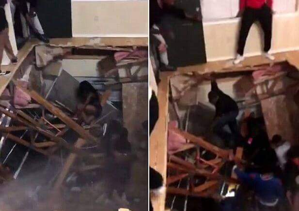 Студенты, устроившие шумную вечеринку, проломили пол в общежитии Техаса. (Видео)