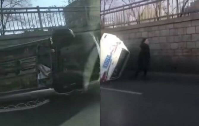 Китайская автомобилистка «виртуозно» припарковалась на обочине оживлённой магистрали. (Видео)