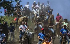 Тысячи испанцев приняли участие в массовой «объездке» диких лошадей в Галисии. (Видео) 25