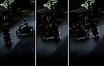 Мотоциклисты чудом разъехались и попали на видео на перекрёстке в Индонезии