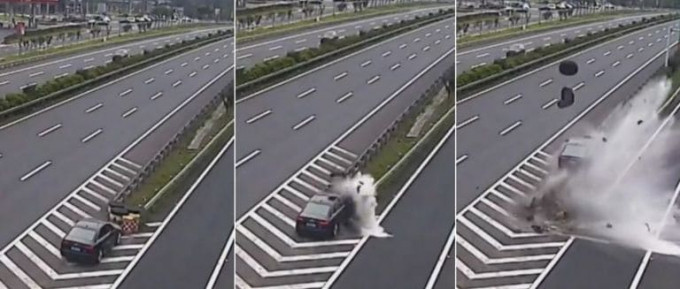 Водитель, уснувший за рулём, чуть не угробил четырёх пассажиров во время чудовищного ДТП в Китае