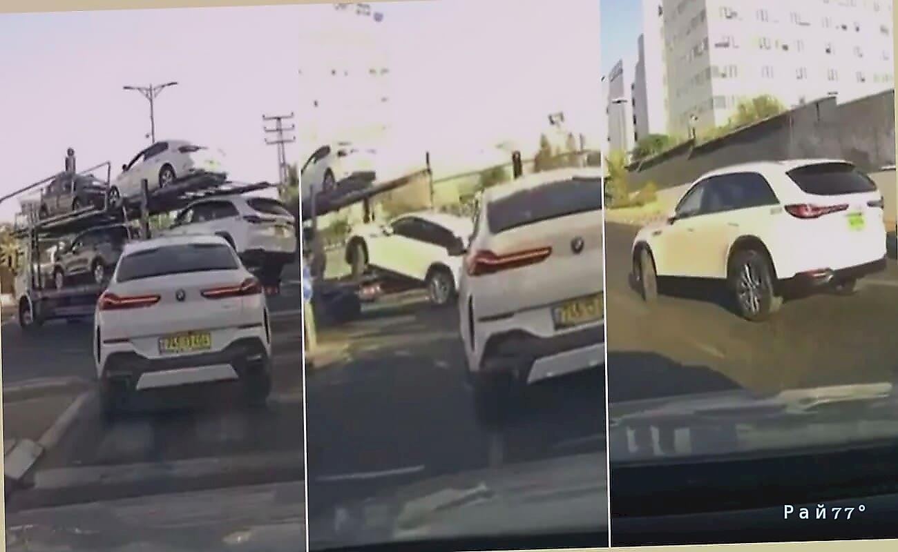 Водитель автовоза умудрился потерять один из четырёх перевозимых им джипов ▶️ Водитель автовоза умудрился потерять один из четырёх перевозимых им джипов ▶️