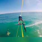 Авария в море: кайтсёрфер врезался в зазевавшуюся акулу в Доминикане (Видео)