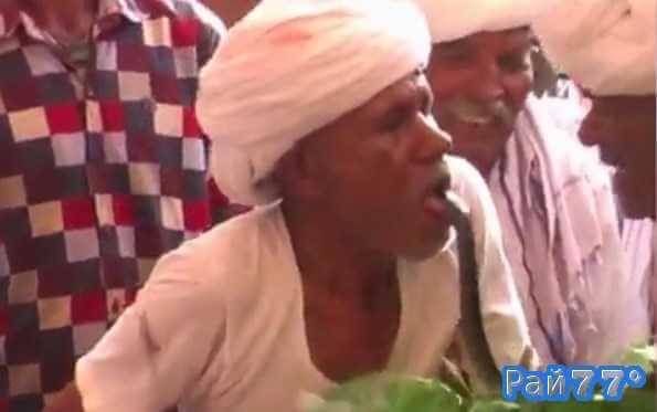 Рам Ракха (Ram Rakha), 68-летний индийский фермер получает "заряд положительной энергии" после укуса кобры.
