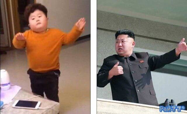 Китайский ребёнок, похожий на Ким Чен Ына стал интернет знаменитостью