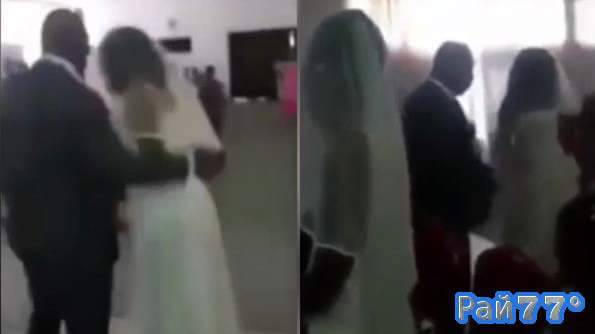 Две невесты в одинаковых подвенечных платьях не поделили жениха на церемонии бракосочетания в Гане. (Видео)