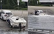 Канадец, чинивший лодку, утопил автомобиль, который чуть не раздавил горе-механика ▶