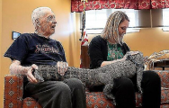 Ласковый крокодил посещает дома престарелых в качестве животного эмоциональной поддержки ▶ 0