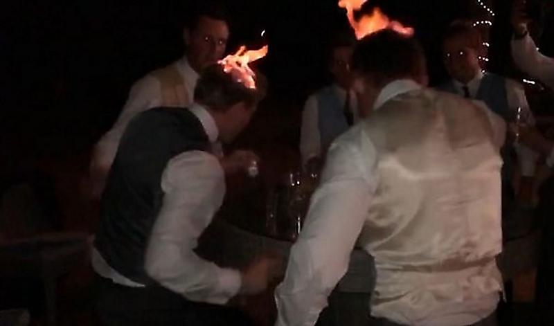 Огненное испытание устроили подвыпившие гости свадьбы в Англии ▶