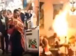 «Зажигательная» церемония бракосочетания попала на видео в русской церкви