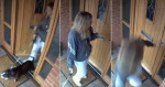 Девушка не удержала своего пса, скинувшего её с крыльца (Видео)