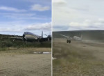 Винтовой самолёт потерял шасси во время экстренной посадки в поле