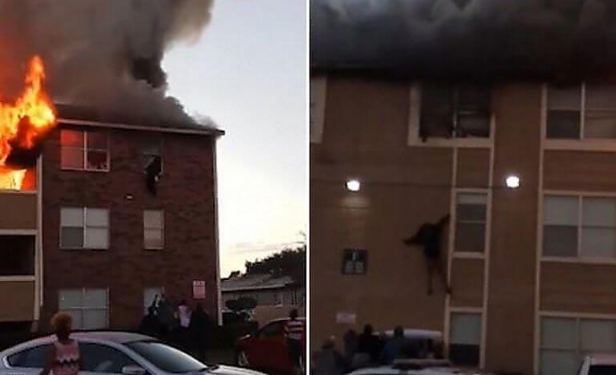 Мать спасла своего ребёнка, выбросив его из окна 3-го этажа горящего дома
