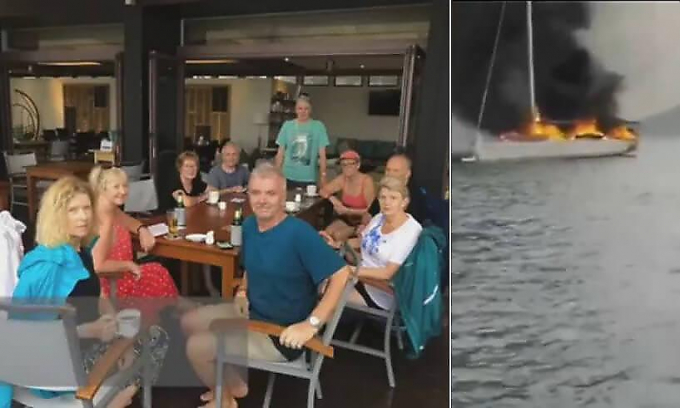 Туристическая яхта сгорела возле побережья Пхукета
