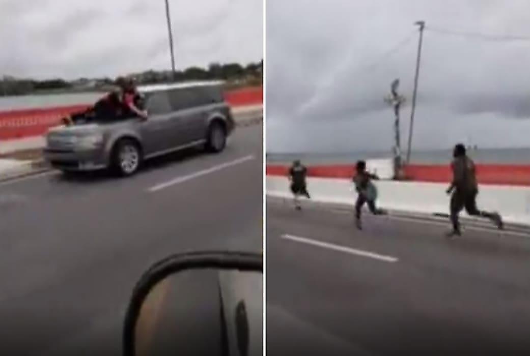 Автовладелец прокатил на капоте самого упрямого мятежника, перекрывшего мост в США