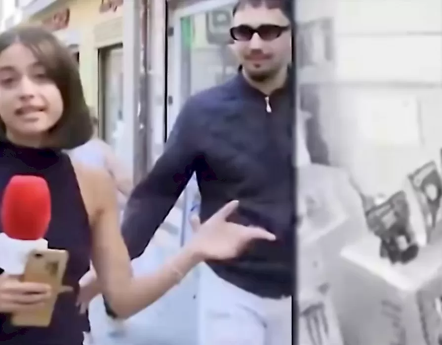 Пешеход схватил за зад журналистку во время прямого эфира в Испании