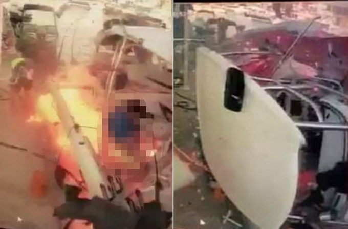 Взрыв рыбацкой лодки, во время заправки попал на видеокамеру в Мексике