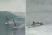 Неподелившие волну сёрферы устроили драку у побережья Австралии ▶