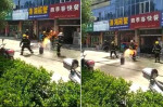 Загоревшийся газовый баллон, был удалён пожарными из китайской закусочной (Видео)