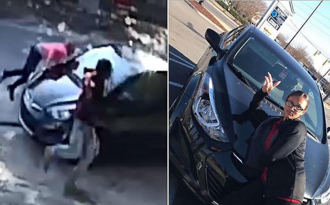 Ревнивая автолюбительница сбила разлучницу и сделала селфи на фоне повреждённого автомобиля ▶