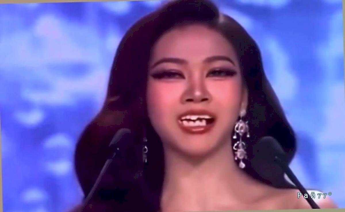 Виниры предательски вывалились изо рта участницы тайского конкурса красоты ▶️