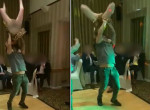 Девица, исполняя «грязный» танец, совершила жёсткую посадку и попала на видео на свадьбе
