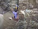 Индийский спасатель, рискуя жизнью, вытащил крокодила из колодца ▶