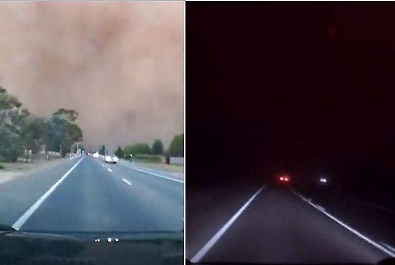 Автомобилист запечатлел поездку сквозь песчаную бурю в Австралии ▶