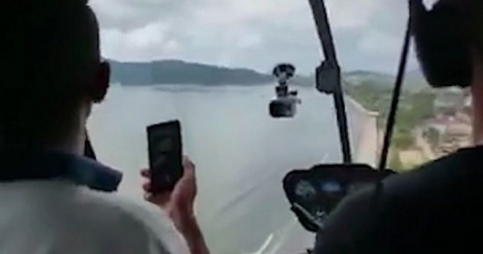 Потерпевший крушение вертолёт упал на случайного прохожего в Бразилии (Видео)