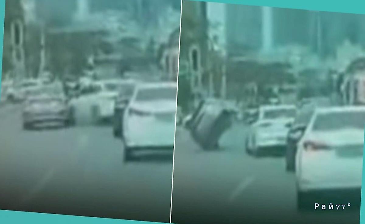 Легковушка выполнила &laquo;подсечку&raquo; и едва не опрокинула другой автомобиль ▶️