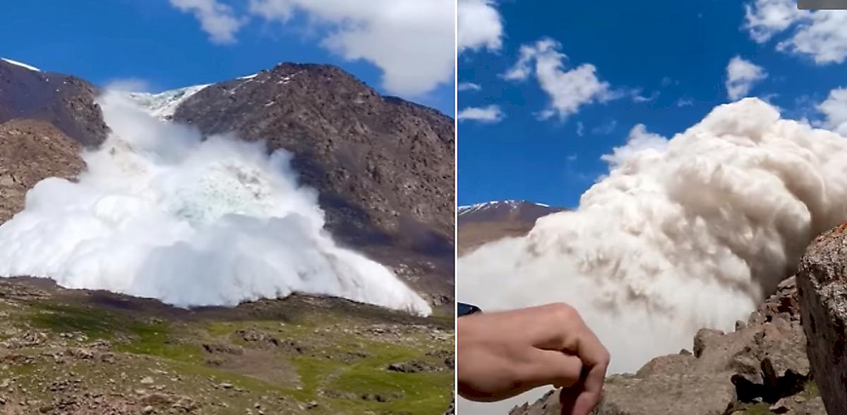 Сход ледника накрыл туристов в горах Кыргыстана