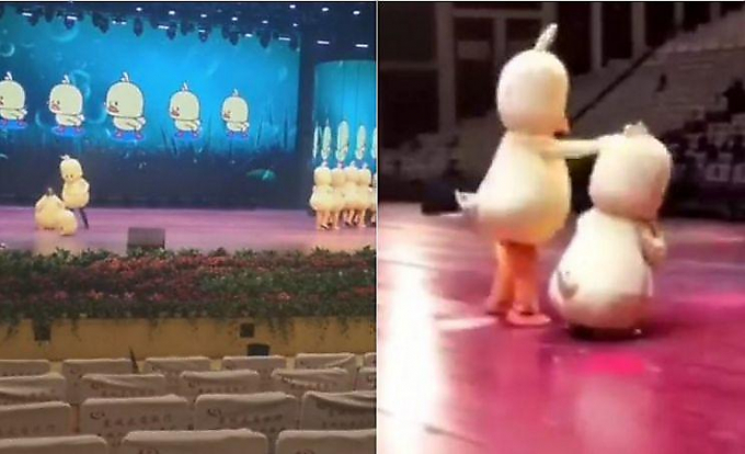 Исполнительница танца маленьких утят, забыв покинуть сцену, была лишена головного убора в Китае ▶