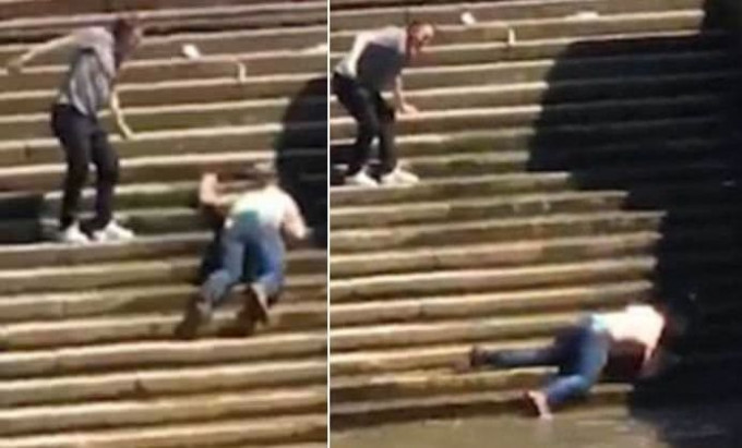 Неуклюжий британец, подскользнувшись на лестнице, совершил эпичное погружение в Темзу (Видео)