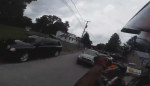 Мотоциклист врезался в автомобиль во время съёмок документального фильма (Видео)