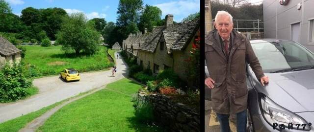 Питер Мэддокс, 84-летний житель живописной английской деревни Байбери (графство Глостершир), ставшей любимым местом паломничества для туристов, обзавёлся новым автомобилем, не таким ярким, как прежний.