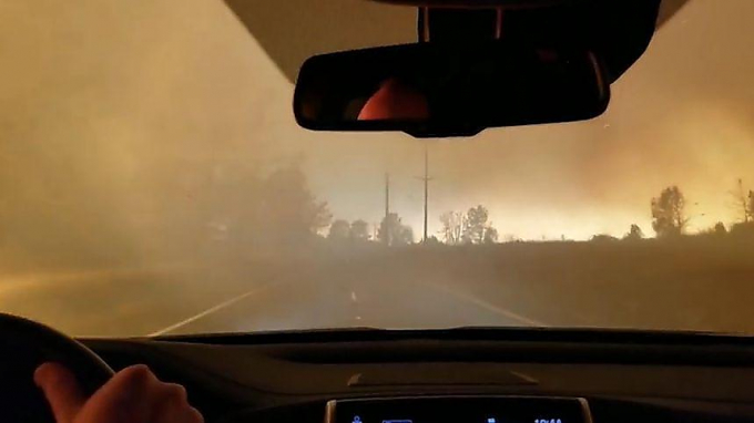 Дорога из ада: американка сняла спасительную поездку сквозь горящий лес в Калифорнии
