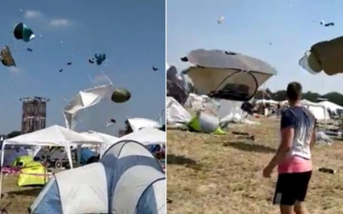 Сильный ветер разметал палаточный городок, собравшихся на музыкальном фестивале туристов в Германии (Видео)