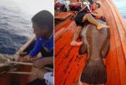 Тайский рыбак на удочку поймал гигантскую рыбину (Видео)